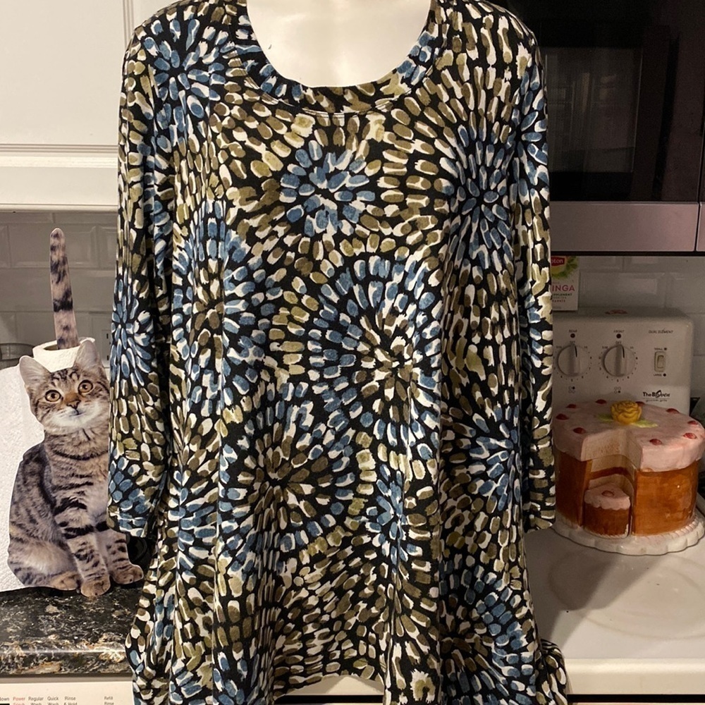 c womens Premise casual 3/4 sleeve stretch pullover plus size top XXL